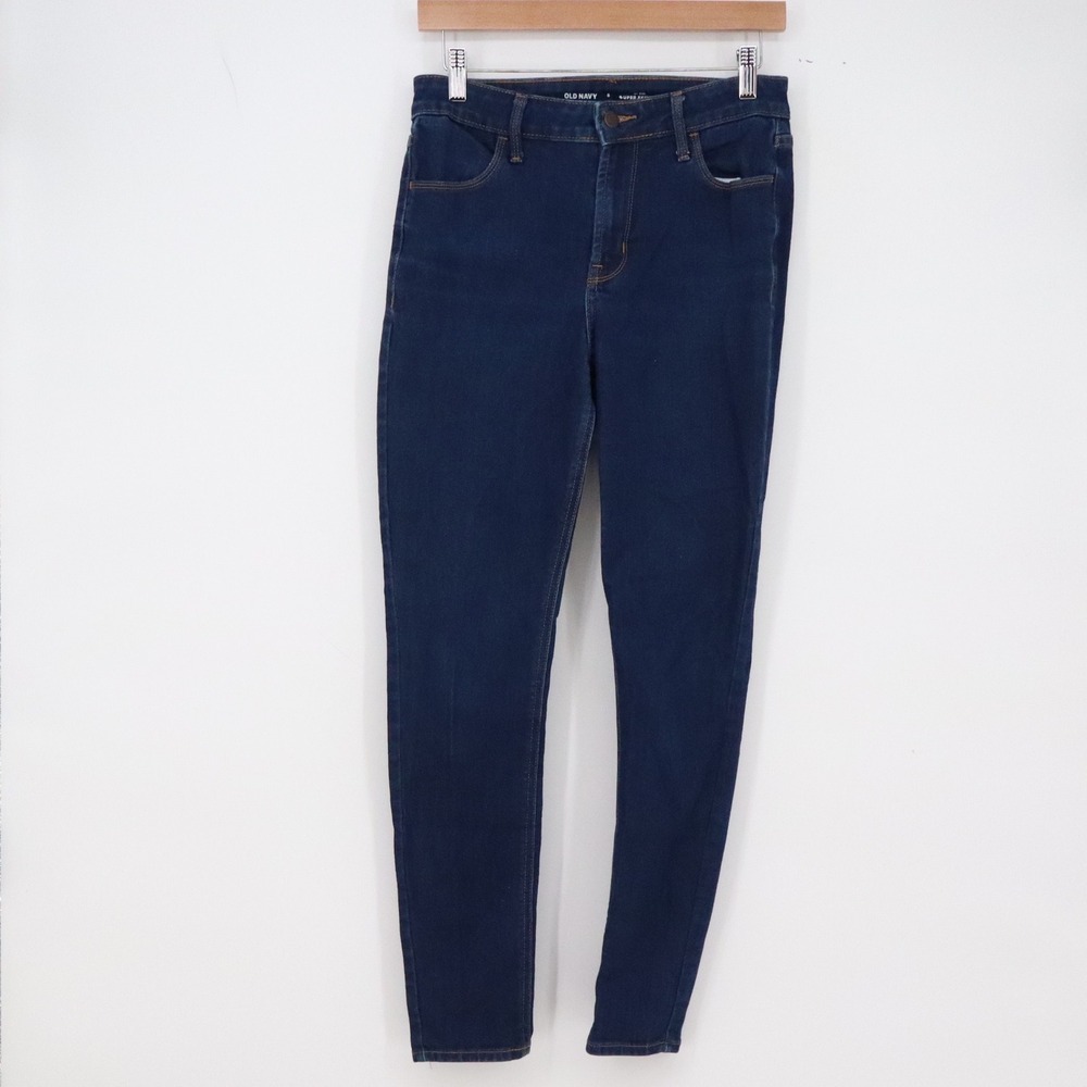 Old Navy Jeans Womens 6 Super Skinny Dark Blue High Rise Denim Excellent